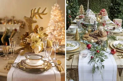 Как украсить праздничный стол 2021, правила новогодней сервировки, идеи  оформления, декор для года белого металлического быка