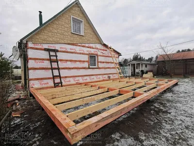 Каркасная пристройка к деревянному дому - Простор