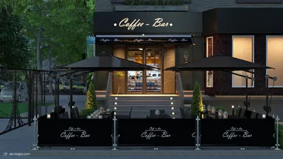 Проект экстерьера кафе-бара «Кофе-бар» | дизайн интерьера Аквилегия