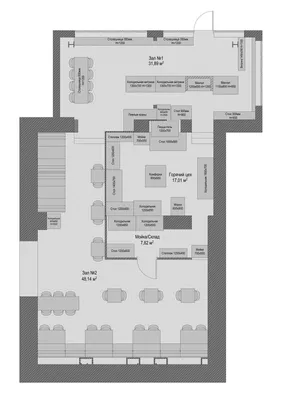 Схема, планировка и чертеж Ресторана, Кафе, Бара