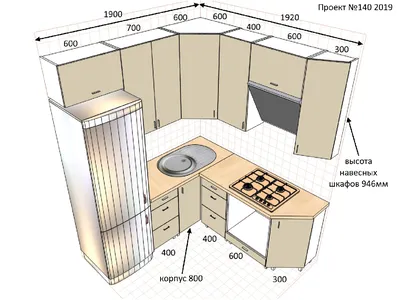 Угловая кухня 1,9*1,9 м на заказ купить в Ижевске