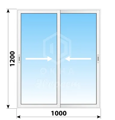Алюминиевое раздвижное окно 1000x1200 2 створки - купить недорого в Москве,  фото, отзывы, цена от 5500 руб.