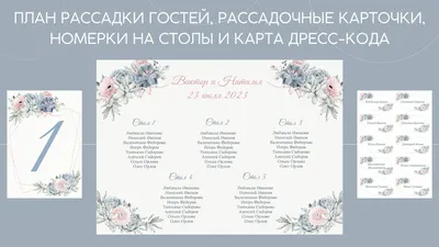 ПЛАН РАССАДКИ ГОСТЕЙ, РАССАДОЧНЫЕ КАРТОЧКИ, НОМЕРКИ НА СТОЛЫ