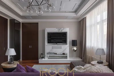Гостиная с камином в современном стиле | Iroom Design
