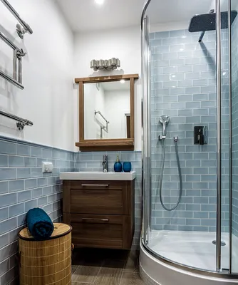 Оформление маленькой ванной комнаты с душевой кабиной. Примеры дизайна  ванной комнаты с душевой кабиной и ванной. Экономия «полезного» пространства