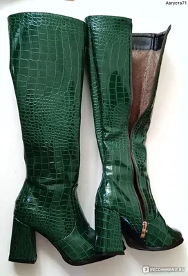 Сапоги женские демисезонные Aliexpress 2020 Autumn Winter Band Designer  Faux Leather Women Knee High Boots Fashion Zipper Pointed Toe High Heel  Boots Black Gold Green - «Ошеломительно зеленые «сапоги, вы мои сапоги,