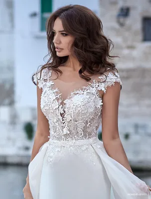 Платье-рыбка со съемным шлейфом MONIQUE - BF0111 - BRIDAL FASHION ™ |  Luxurious Wedding Dresses \u0026 Fashionable Gowns for Women, Girls and Kids