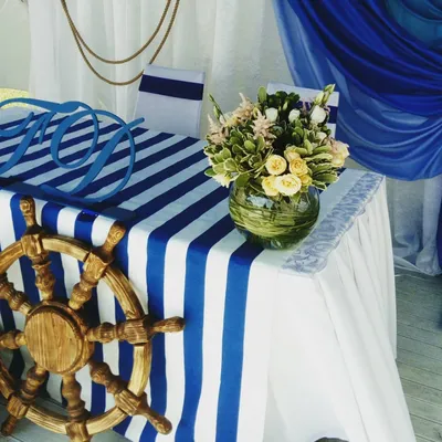 tablecloth, декор свадьбы в морском стиле, декор стола в морском стиле,  свадьба в морском стиле, оформление свадьбы в морской теме, цветочные  композиции на стол в морском стиле, Свадебный декор Москва