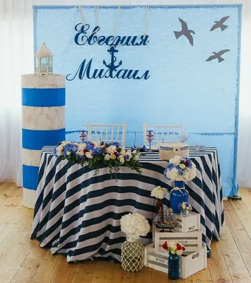Оформление зала на свадьбу в морском стиле - 30 фото