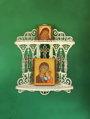 полка для икон настенная угловая святая ручка, 39х17х57 см, 1 шт.