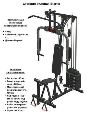 Станция силовая Starter, силовой тренажер для дома, для начинающих купить  по низкой цене с доставкой в интернет-магазине OZON