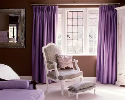 Фиолетовые шторы +75 примеров в интерьере