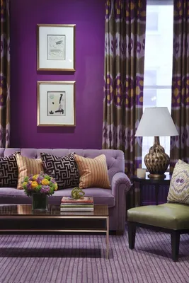 Фиолетовые шторы в современном интерьере - 125 нестандартных дизайнерских  решений