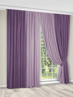 Фиолетовые шторы в спальню - 66 фото