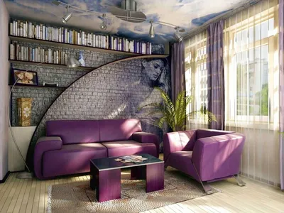 dekor_sten_svoimi_rukami | Purple living room, Living room decor on a  budget, Home decor