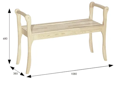 Скамья Мебелик для прихожей с подлокотниками массив, каркас лак — купить  недорого в mebHOME. Цены от производителя. Размеры и фото. Отзывы —  Санкт-Петербург