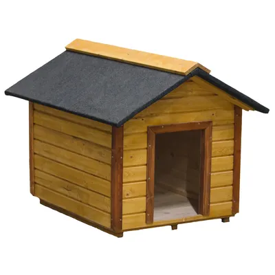 Собачья конура с двускатной крышей - EcoPood