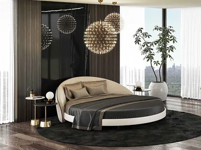 Круглая кровать в спальню в оригинальном дизайне из дерева в спальню | Круглые  кровати, Постельные принадлежности, Кровати