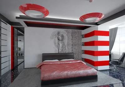 3D интерьера, Спальня площадью 15 кв.м. в стиле Хай-тек/техно. Проект  спальня - гостиная, Автор