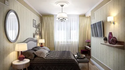 Оливковые шторы в спальне - 72 фото