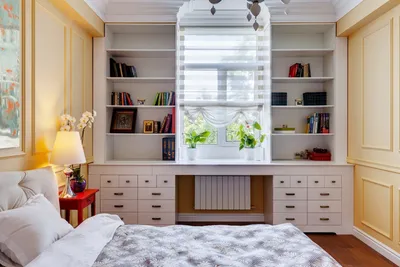 Дизайн спальни с кабинетом: размещение рабочей зоны +75 фото идей