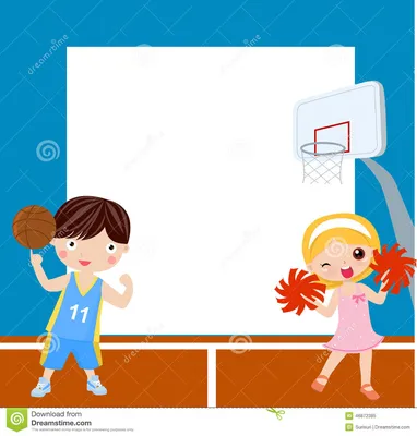 Дети и рамка спорта иллюстрация вектора. иллюстрации насчитывающей сеть -  46872385