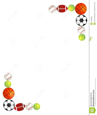 спорт рамки граници шариков Иллюстрация вектора - иллюстрации насчитывающей  футбол, компановка: 19592806