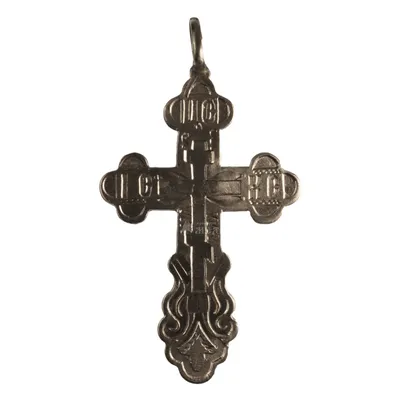 Крупный старинный серебряный крест, XIX век - Нательные кресты - Каталог  Меднолит