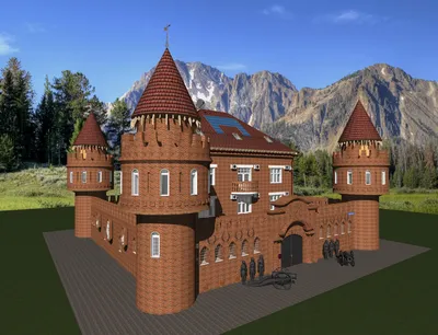 Проект трехэтажного дома в стиле старинного мини-замка