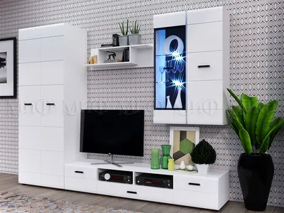 Купить Модульная стенка \"Нэнси NEW\" по цене 47940 руб в Новосибирске в  интернет-магазине \"Анисола'мебель\"