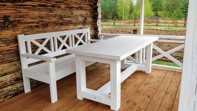 Деревянные столы лавочки - 69 фото