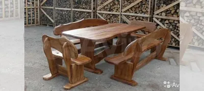 Деревянные столы и лавки - 58 фото