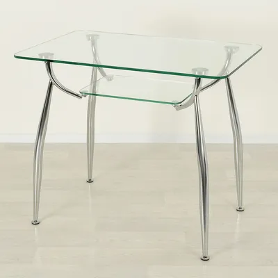Прямоугольный стеклянный стол для кухни Вокал 10 прозрачный/хром недорого |  Интернет-магазин Mebel Apartment
