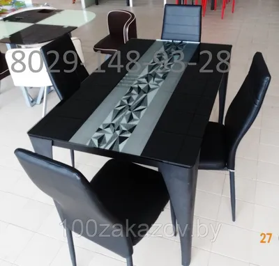 Кухонный стеклянный стол А020. 3d рисунок. Стол обеденный. - купить по  лучшей цене в Минске от компании \"И П Крючкова И. В.\" - 54014035