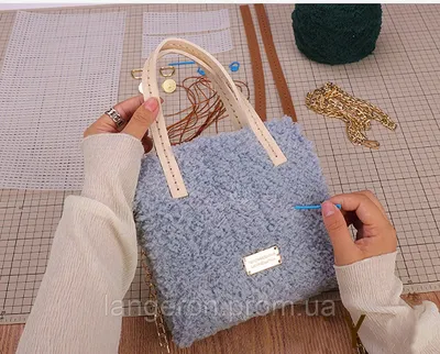 Канва с фурнитурой и нитками набор для создания сумки своими руками  голубая, цена 448 грн — Prom.ua (ID#1578411891)