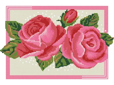 Схема для вышивки бисером цветы Розовые розы: продажа бисера, цена на схемы  для вышивки в Запорожье и Украине. бисерное рукоделие от \"Серебряная  бусинка\" - 578481469