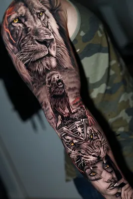 Тату рукав для мужчин|Tattoo sleeve for men | Татуировка в виде льва,  Мужская татуировка, Татуировки рукава