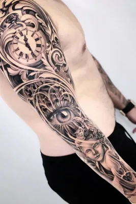 Татуровки рукава для мужчин|Tattoo sleeve for men | Тату для парня,  Татуировка шеи, Тату на плече