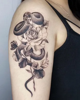 Tattoo • Подборка тату на тему: Змея на плече (71 фото)