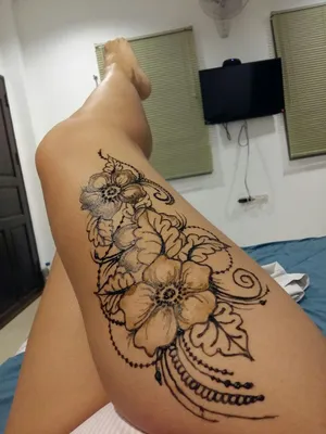 Тату хной,мехенди на бедре | Thigh henna, Thigh tattoos women, Henna tattoo