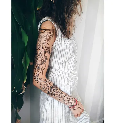 Мехенди рукав Henna Tattoos sleeve Mehndi by @angy.st | Мехенди, Рукав