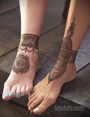 Татуировки хной на ноге (74 фото)