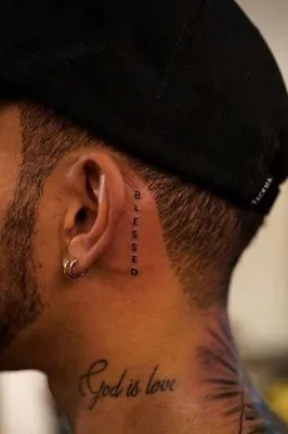 Татуировки надписи на шее мужские (79 фото)