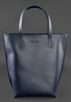 Темно-синяя вертикальная сумка шоппер из гладкой кожи BlankNote D.D.  (12726) купить в Киеве, цена | MODNOTAK