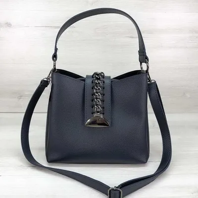 ᐉ Женская модельная сумка на три отделения Welassie Сати Темно-синий