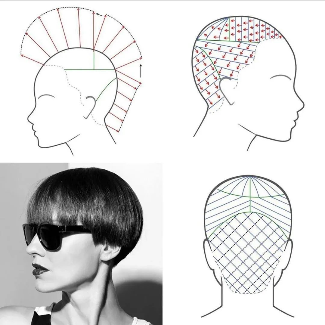Схемы коротких стрижек. Технология стрижки Гарсон схема. Стрижка Гарсон схема выполнения стрижки. Технология стрижки Боб Гарсон. Стрижка Гарсон на короткие волосы техника выполнения.