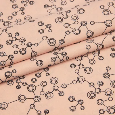 Ткань Ниагара принт молекулы 427-6.02 лососево-розовый (117г/кв.м)  150см/±55м