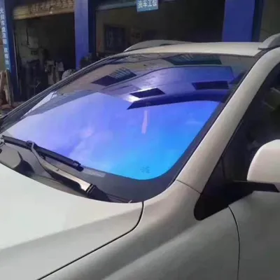 Пленка для лобового стекла автомобиля, 75 см х 3 м, синий, хамелеон VLT  67%, тонировка лобового стекла, защита от взрывов - купить по выгодной цене  | AliExpress