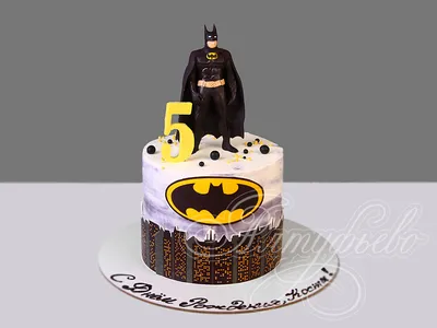 Торт Бэтмен на 5 лет 30051121 детский для мальчика в день рождения  стоимостью 6 850 рублей - торты на заказ ПРЕМИУМ-класса от КП «Алтуфьево»