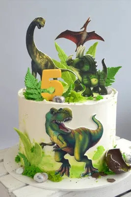 Торт на 5 лет для мальчика | Торт с динозавром, Динозавр, Тематические торты